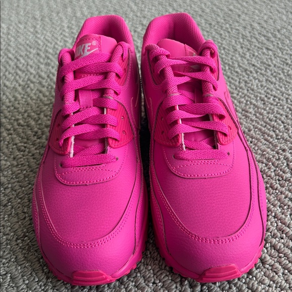Nike Air Max 90 Pink Laser Fuchsia Sneakers 6.5Y GS / 8 Women EUC 833376-603 - Picture 5 of 8